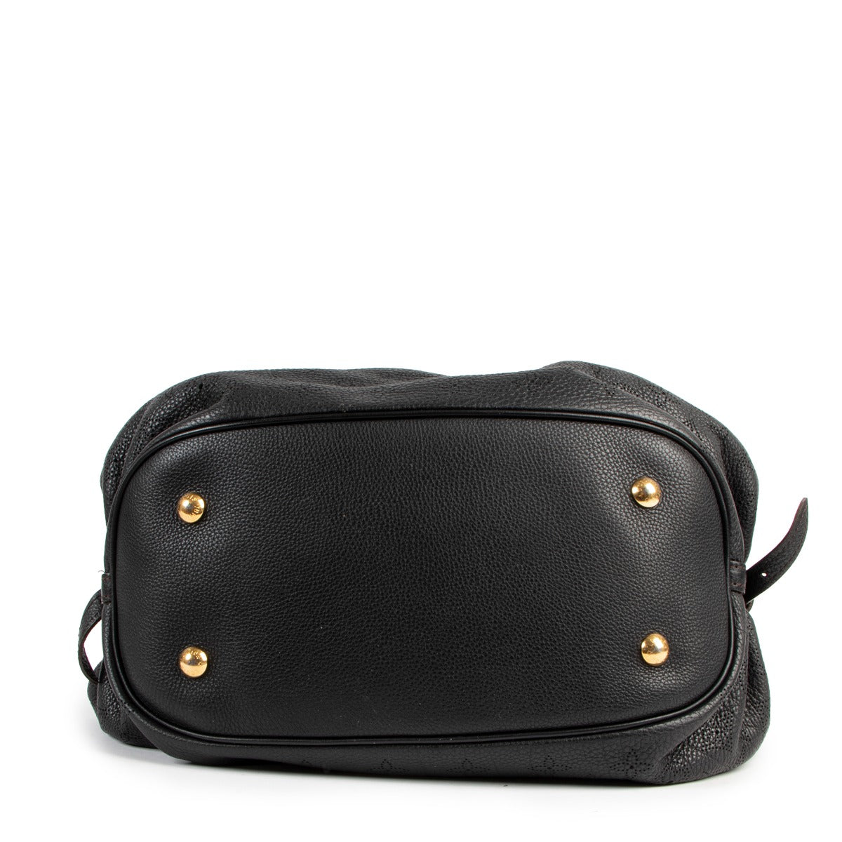 Buy online an authentic second hand Louis Vuitton Black Monogram Perforated Mahina Large Hobo Bag in very good condition at Labellov in Antwerp.
