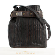 Delvaux Brown Toile De Cuir Calicot Bucket Bag