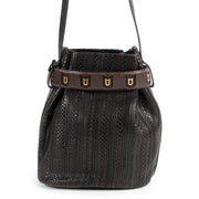 Delvaux Brown Toile De Cuir Calicot Bucket Bag