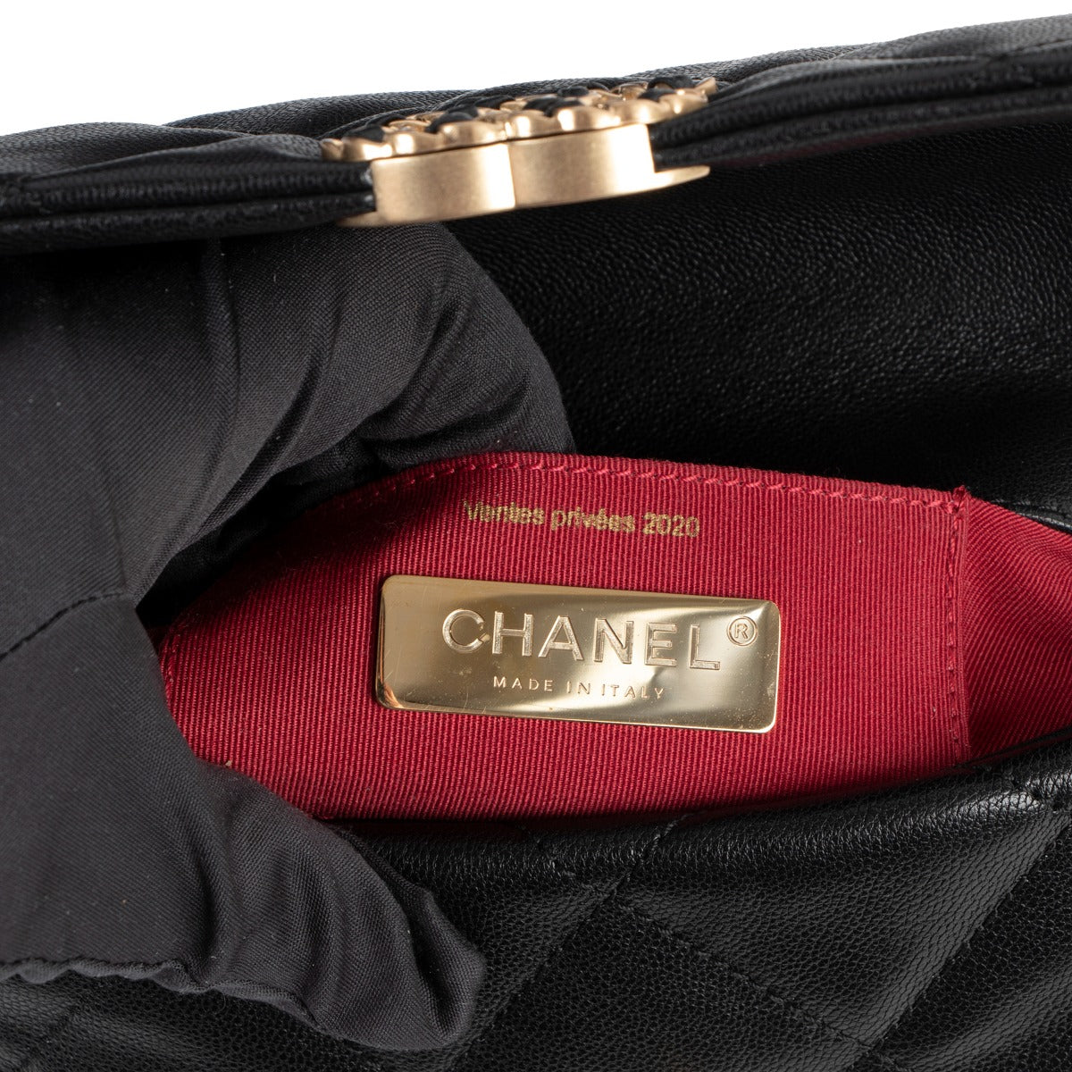 Chanel 20A Black Goatskin Chanel 19 Waist Bag