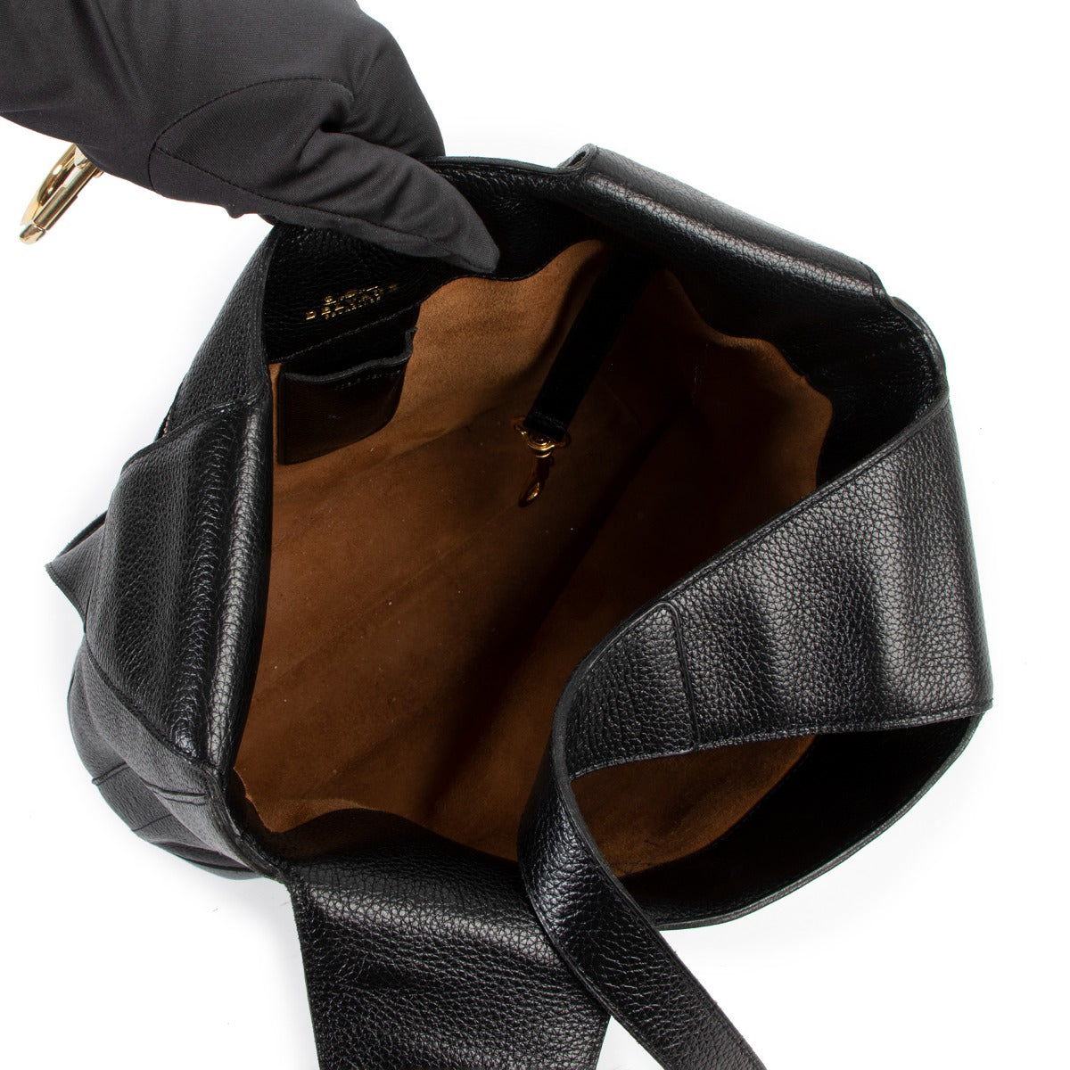 Delvaux Black Leather Liaison Shoulder Bag