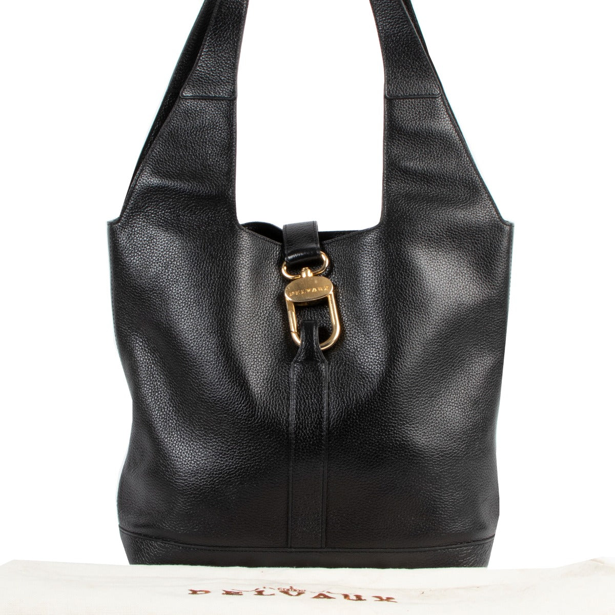 Delvaux Black Leather Liaison Shoulder Bag