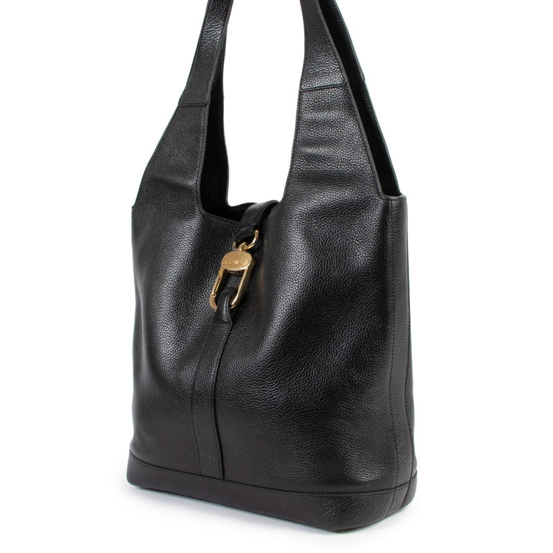 Delvaux Black Leather Liaison Shoulder Bag