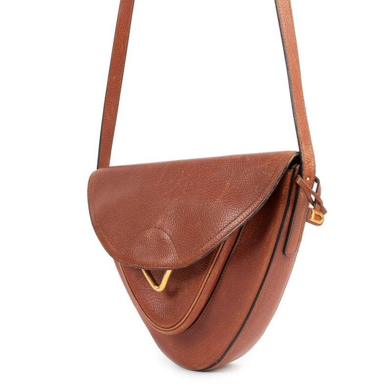 Delvaux Cognac Leather Crossbody pour le meilleur prix chez Labellov à Anvers