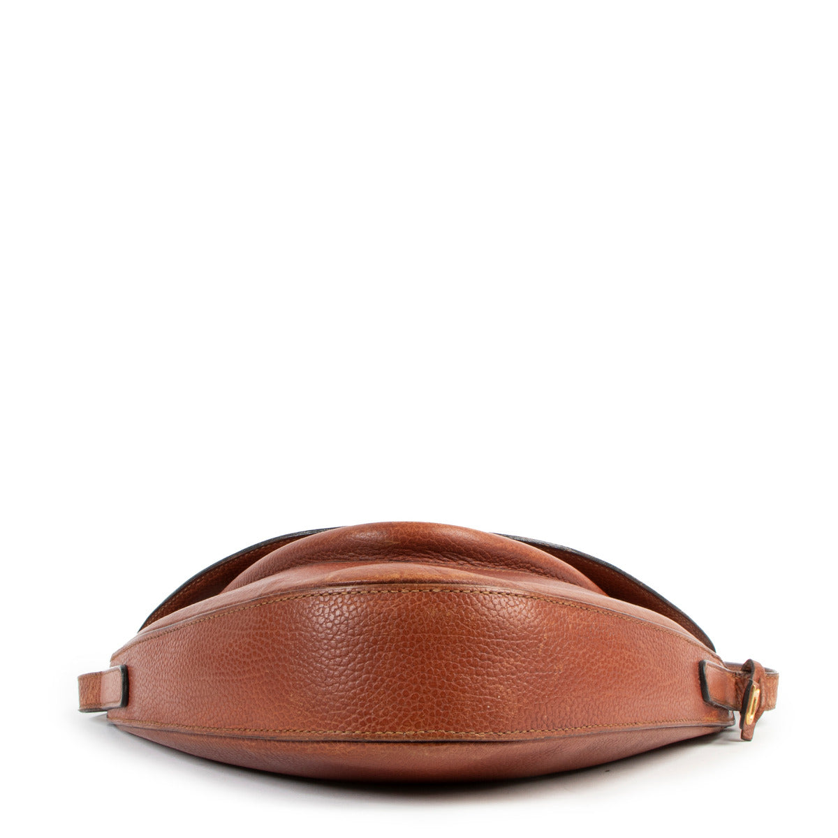 Delvaux Cognac Leather Triangle Crossbody Bag