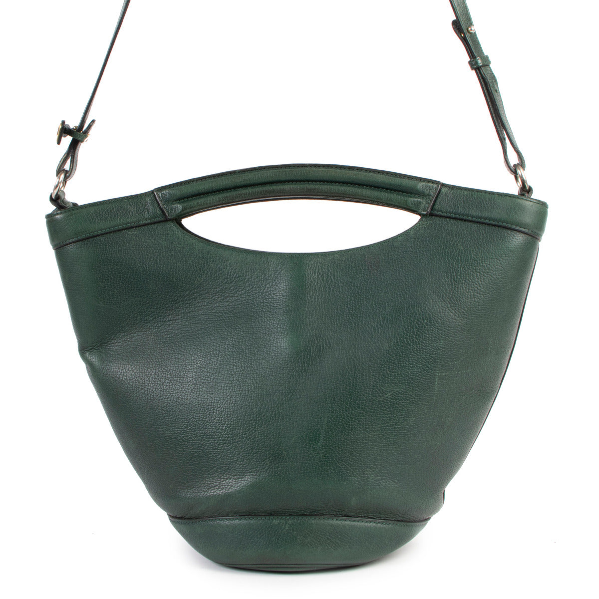 Sac à bandoulière vintage Delvaux en cuir vert