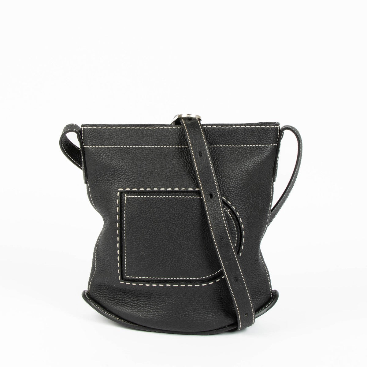 Delvaux Le Pin Black Taurillon Soft Daily Surpiqué Bag