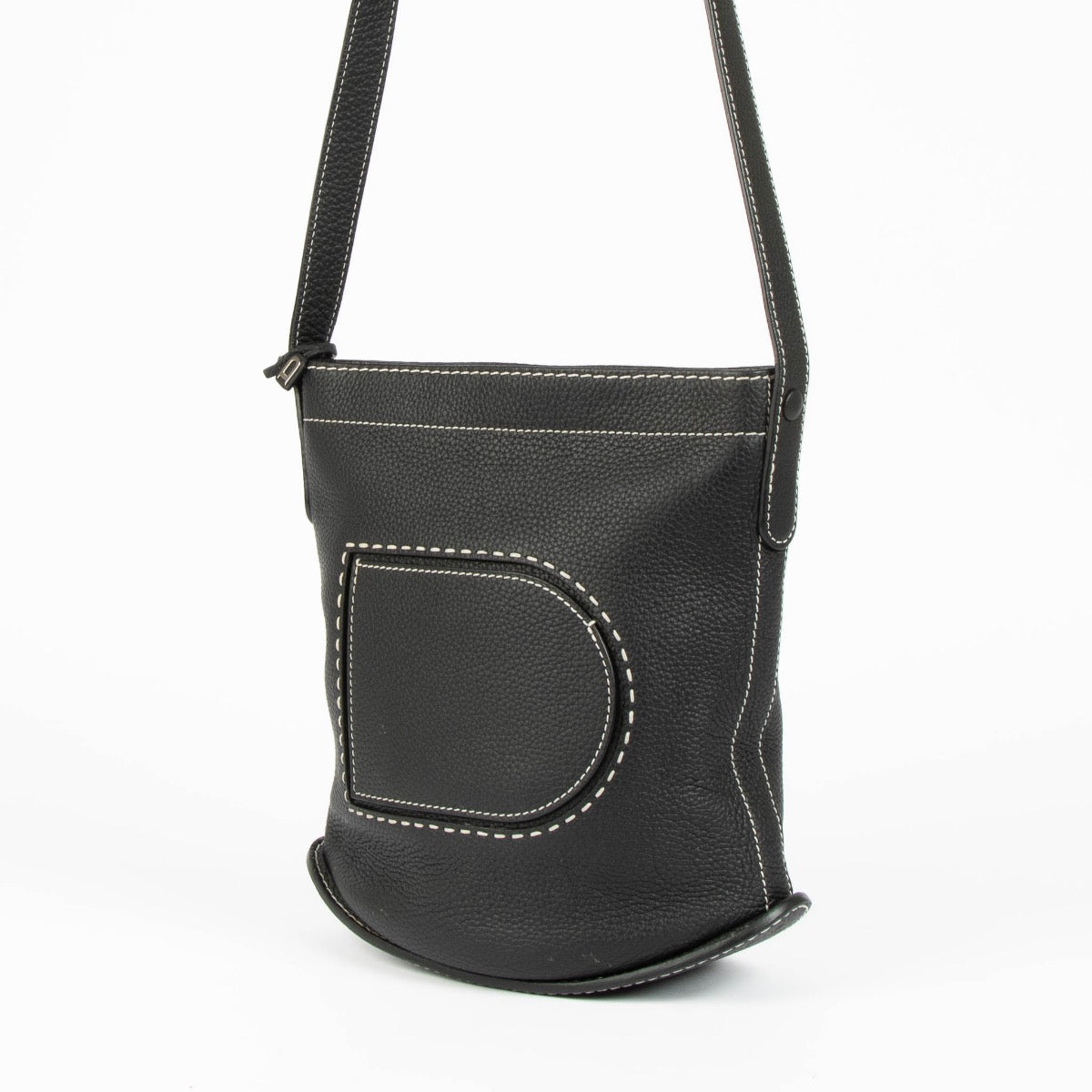 Delvaux Le Pin Black Taurillon Soft Daily Surpiqué Bag