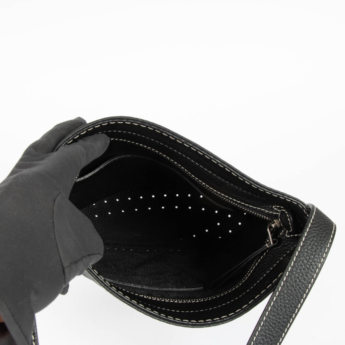 Delvaux Le Pin Black Taurillon Soft Daily Surpiqué Bag
