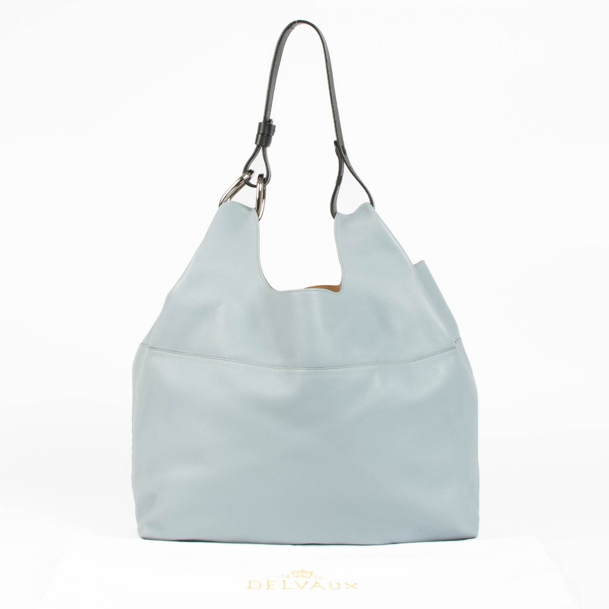 Delvaux Givry blue leather shoulder bag elegant daily wear