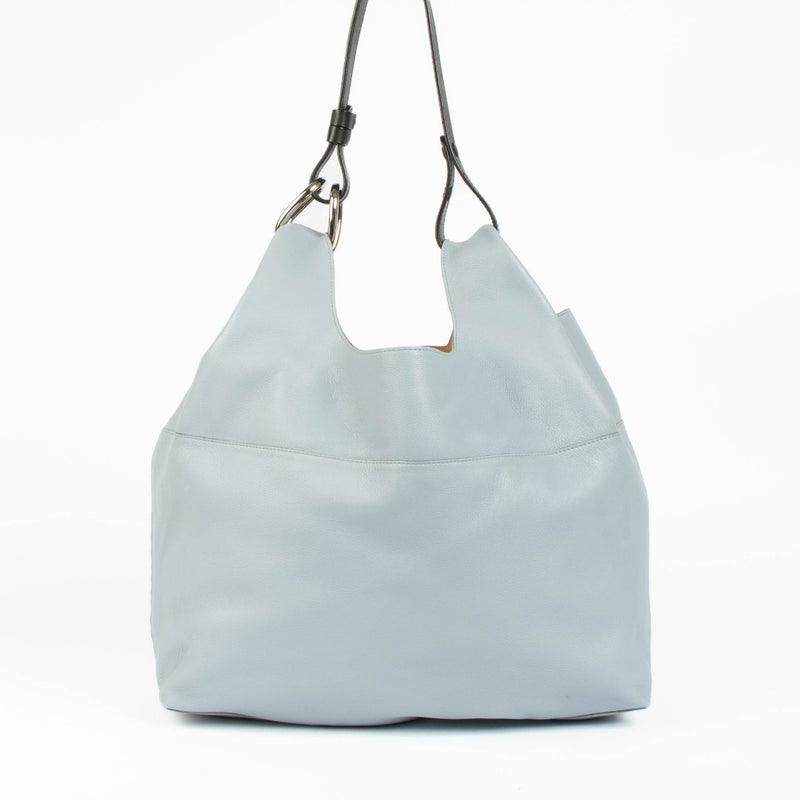 Delvaux Givry blue leather shoulder bag elegant daily wear