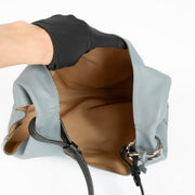 Delvaux Givry blue leather shoulder bag elegant daily wear