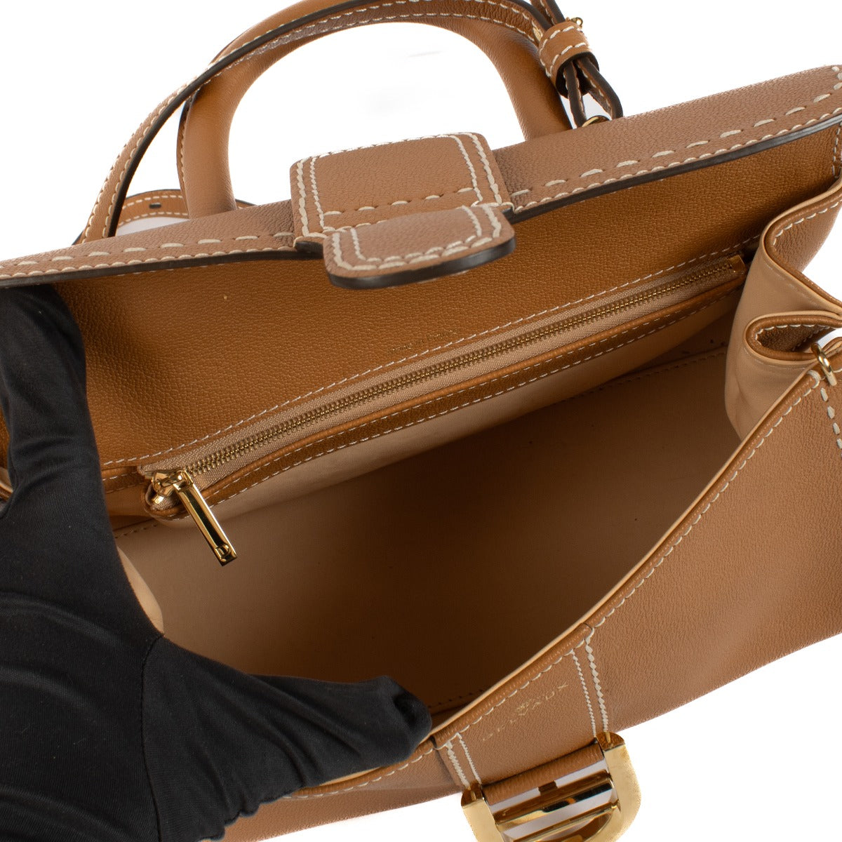 Sac Delvaux Vegetal Rodeo Calf Brillant East/West Mini Surpiqué
