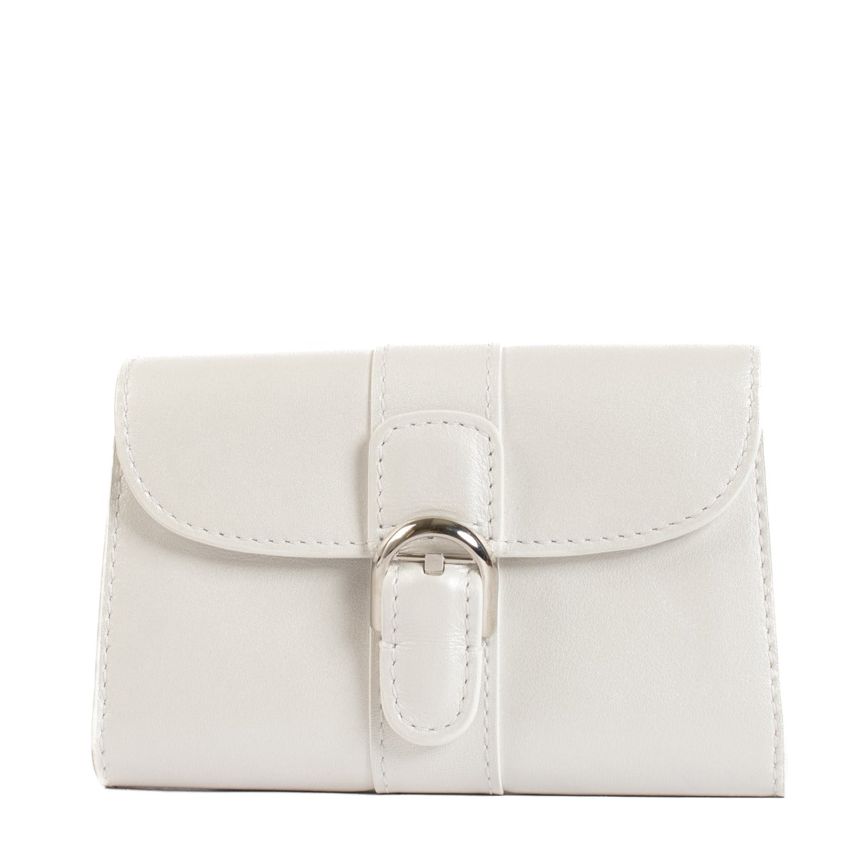 Delvaux White Pearly Calf Brillant Card Holder