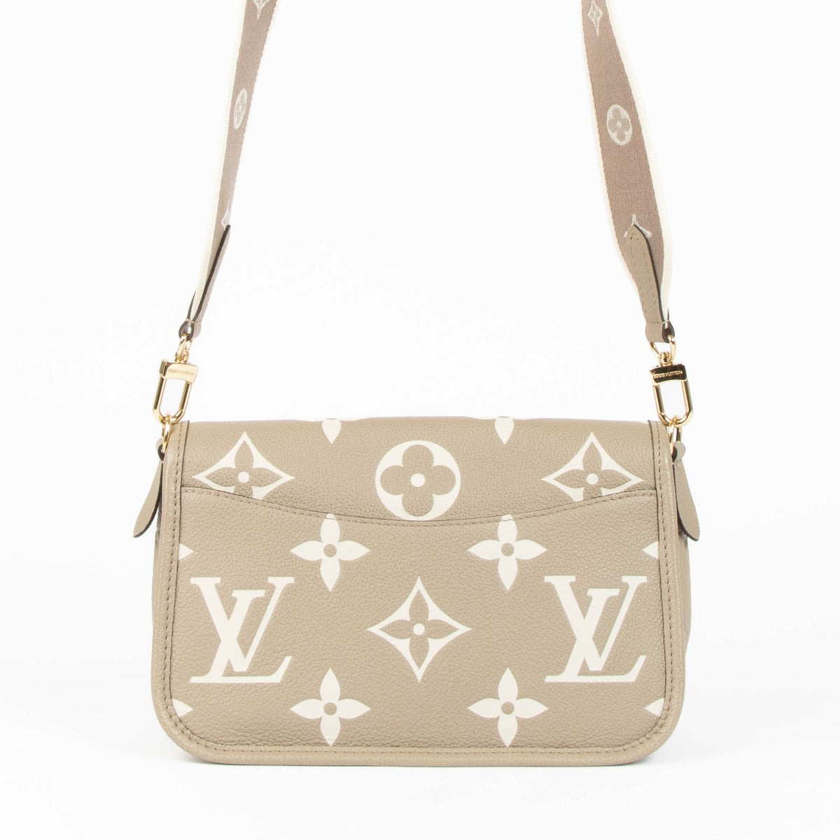 Shop the authentic Louis Vuitton Beige Empreinte Tourterelle Diane Crossbody Bag second hand on Labellov.com