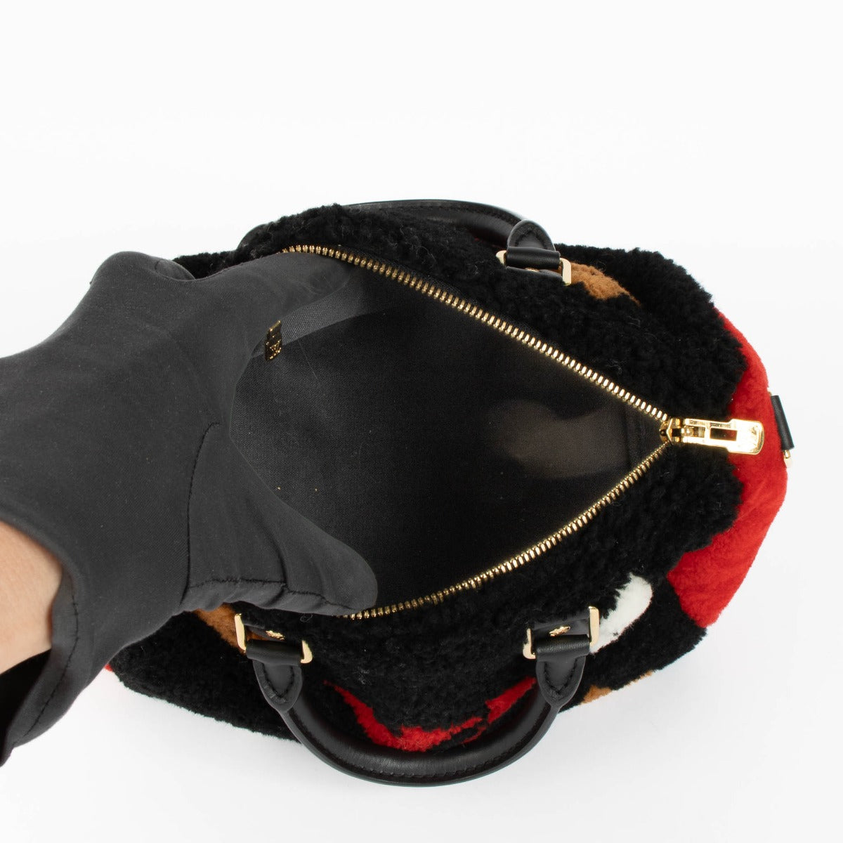Louis Vuitton Speedy 25 Teddy black red top handle statement bag