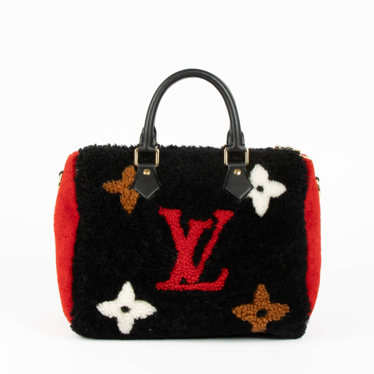 Louis Vuitton Speedy 25 Teddy black red top handle statement bag