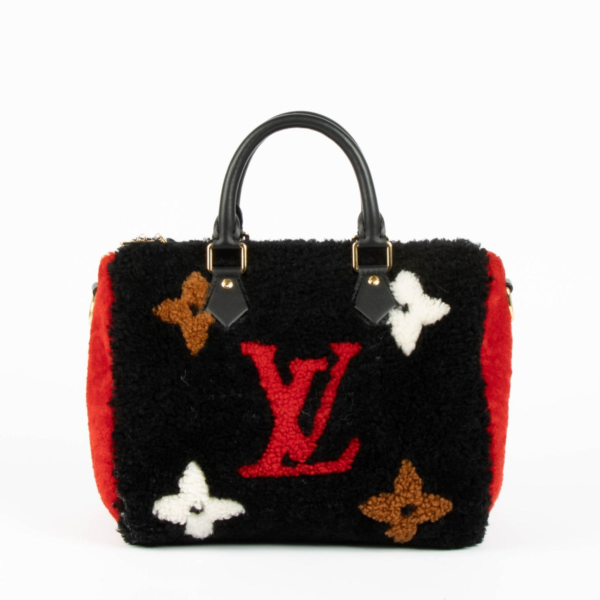 Louis Vuitton Speedy 25 Teddy black red top handle statement bag