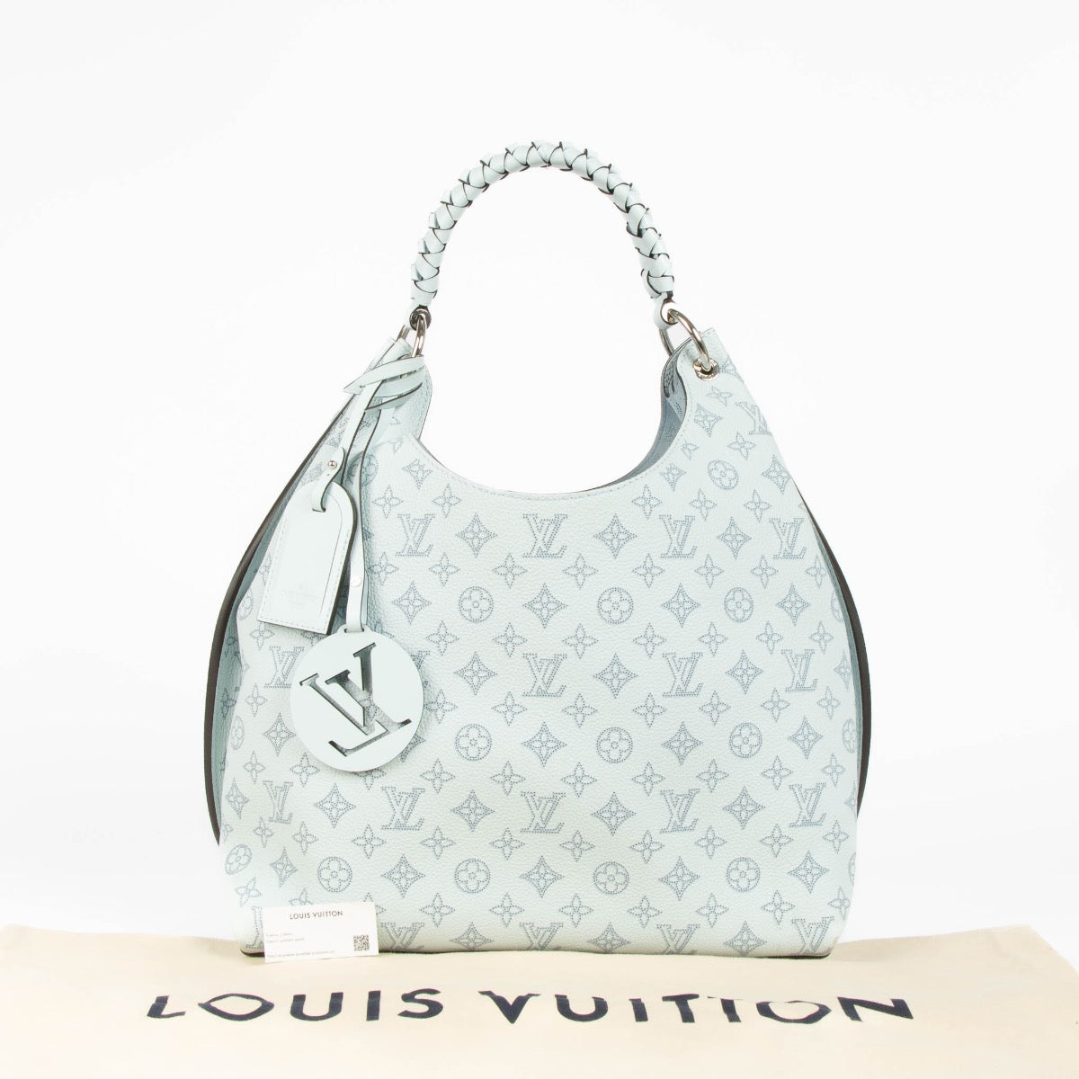 Louis Vuitton Denim Blue Mahina Carmel Hobo Bag