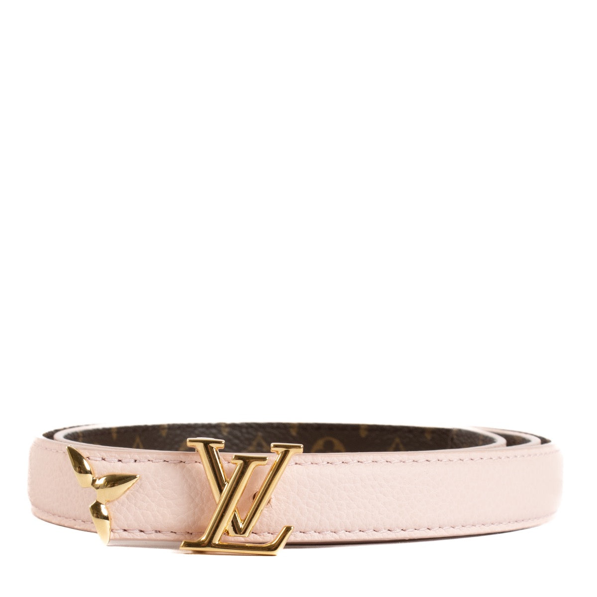 Shop safe online at Labellov in Antwerp and Knokke this 100% authentic second hand Louis Vuitton Pink Pretty LV 20mm Reversible Belt - Size 95