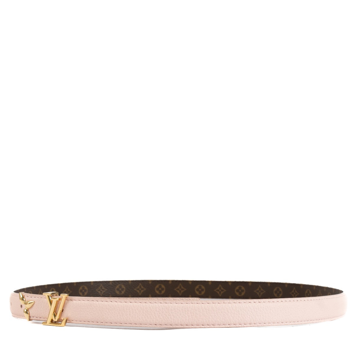 Shop safe online at Labellov in Antwerp and Knokke this 100% authentic second hand Louis Vuitton Pink Pretty LV 20mm Reversible Belt - Size 95