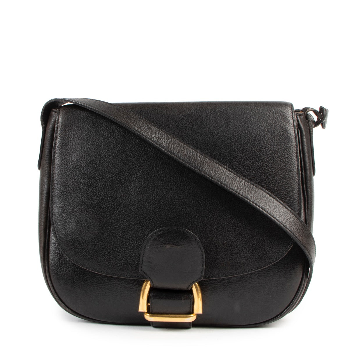 Buy an authentic second hand Delvaux Black Leather Crossbody Bag in good condition at Labellov.