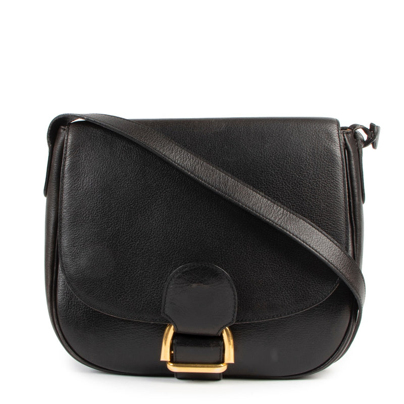 Buy an authentic second hand Delvaux Black Leather Crossbody Bag in good condition at Labellov.