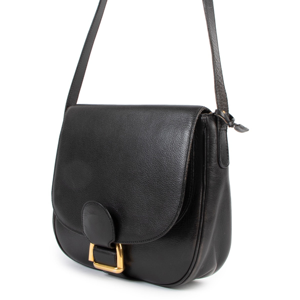 Buy an authentic second hand Delvaux Black Leather Crossbody Bag in good condition at Labellov.