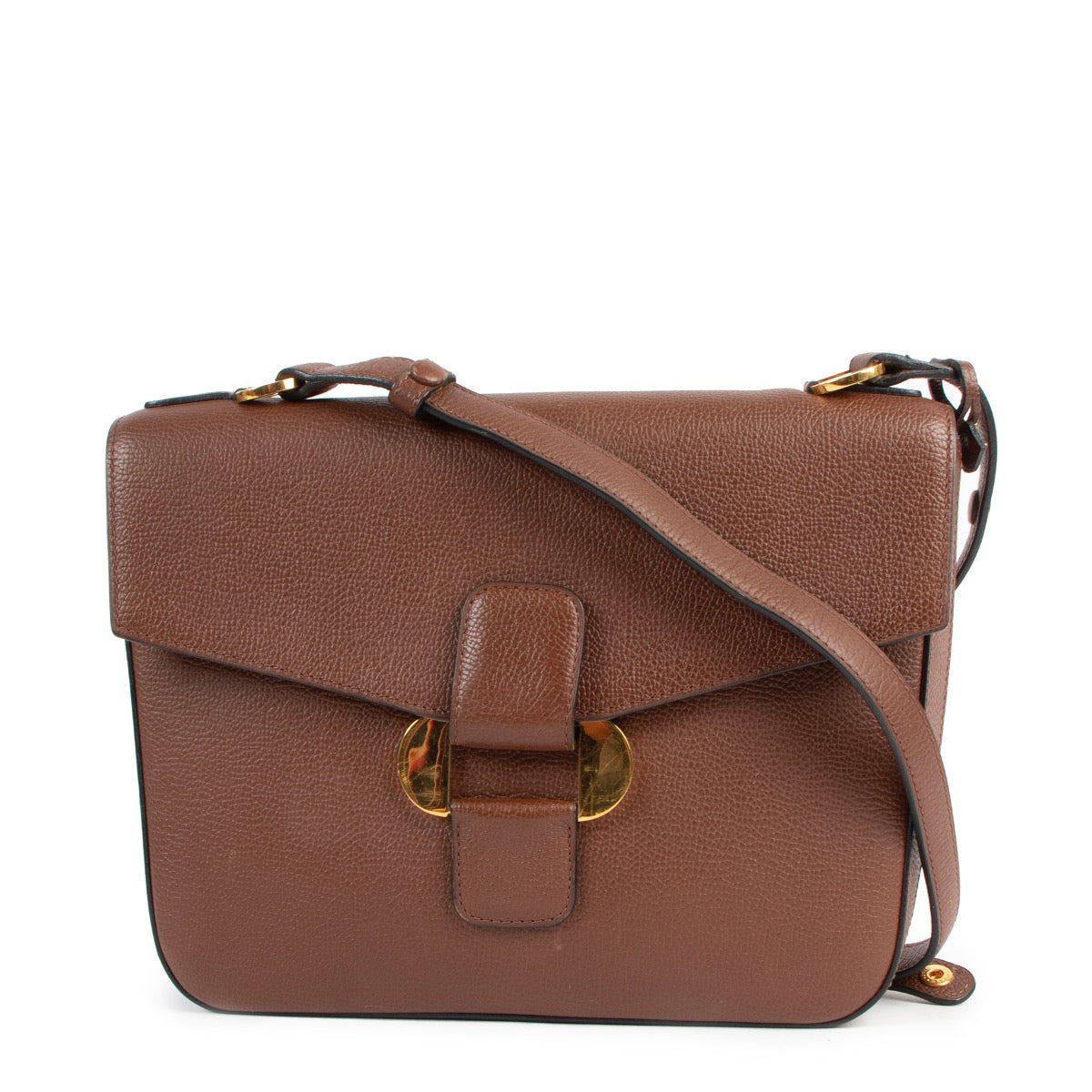 Buy an authentic second hand Delvaux Brown Leather Shoulder Bag in very good condition at Labellov