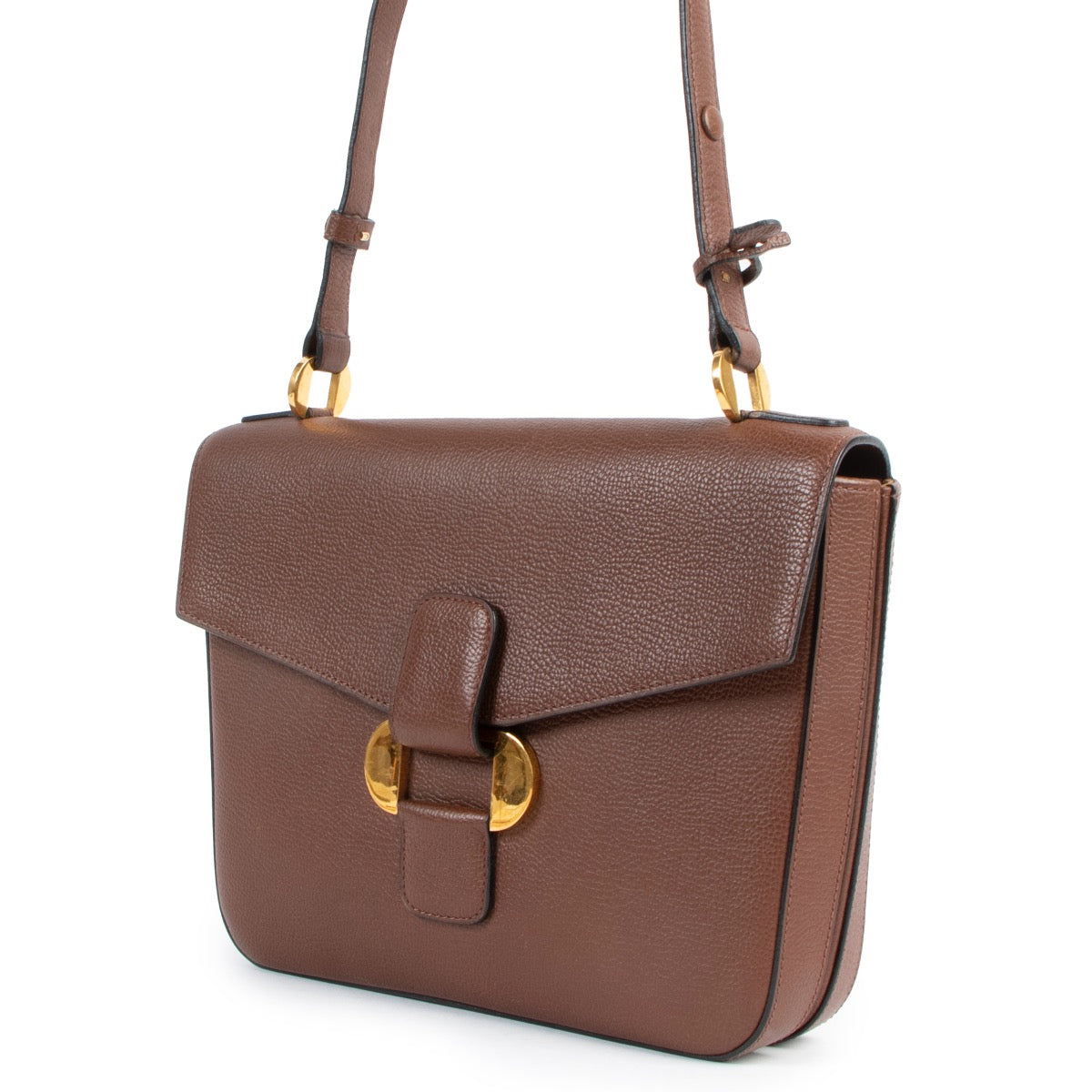 Buy an authentic second hand Delvaux Brown Leather Shoulder Bag in very good condition at Labellov