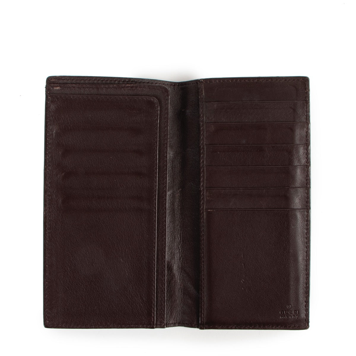 Buy an authentic second hand Gucci Brown Leather Guccissima Wallet in very good condition at Labellov