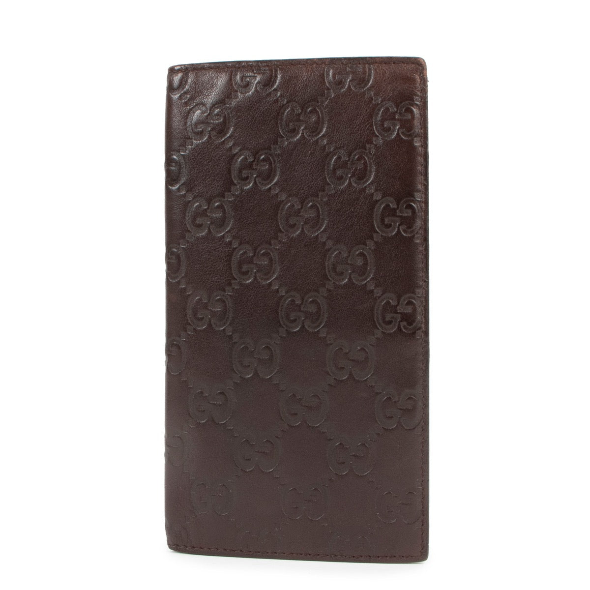 Buy an authentic second hand Gucci Brown Leather Guccissima Wallet in very good condition at Labellov