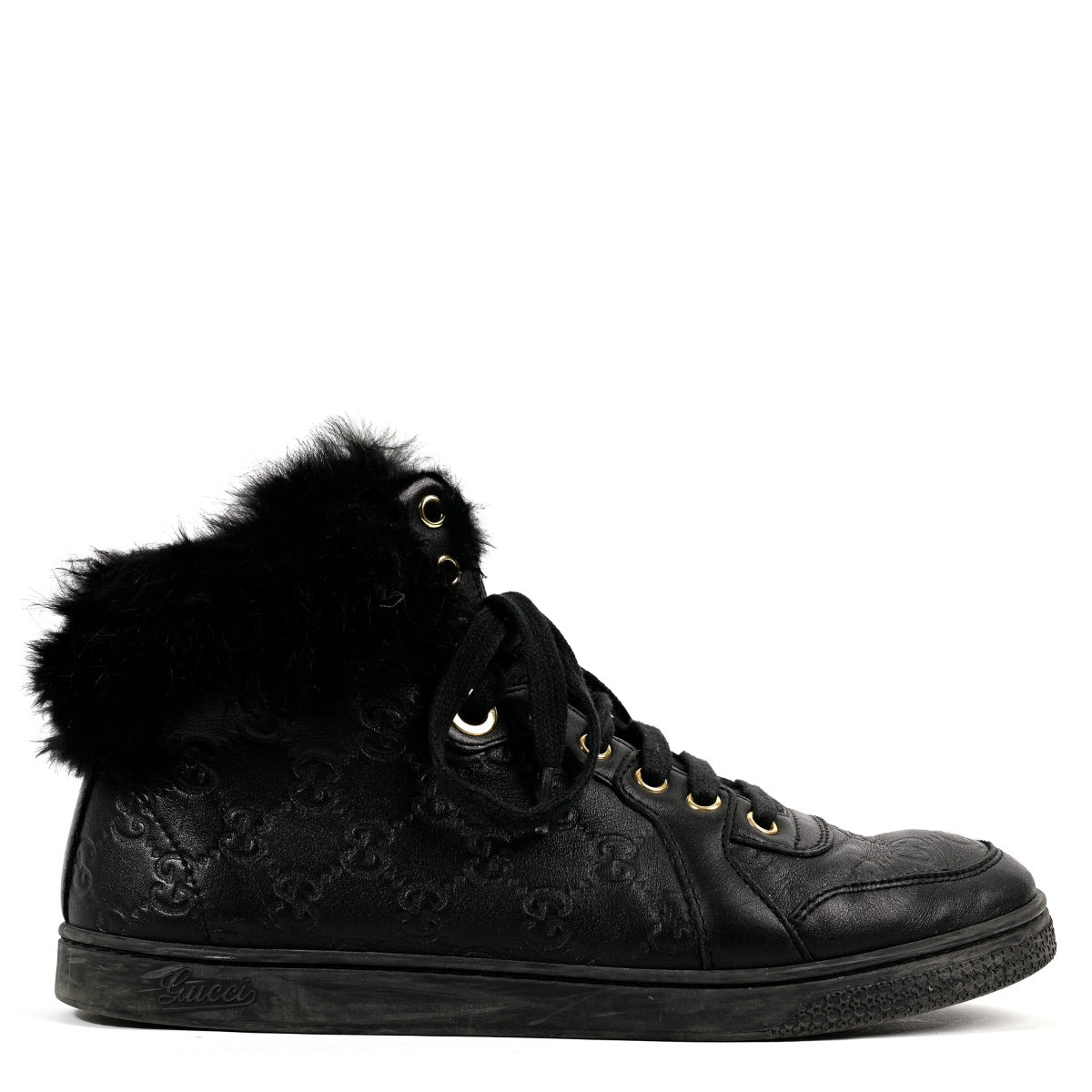 Buy verified second-hand Gucci Black Leather Sneakers in Size 39 in good condition at Labellov Antwerp.