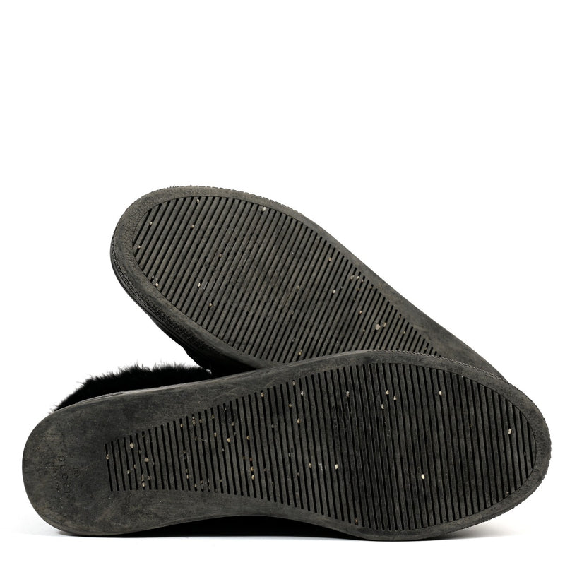 Gucci Zwarte Guccissima Bont Sneakers - Maat 39