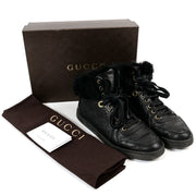 Buy verified second-hand Gucci Black Leather Sneakers in Size 39 in good condition at Labellov Antwerp.
