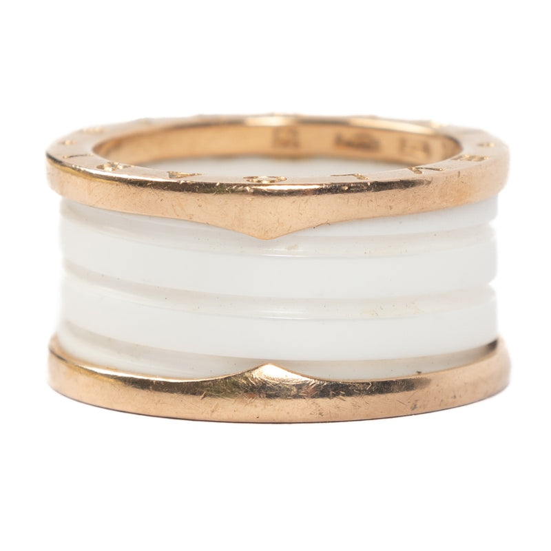 Shop 100% authentic second-hand Bulgari 18kt Rose Gold Ceramic B. Zero1 Ring on Labellov.com