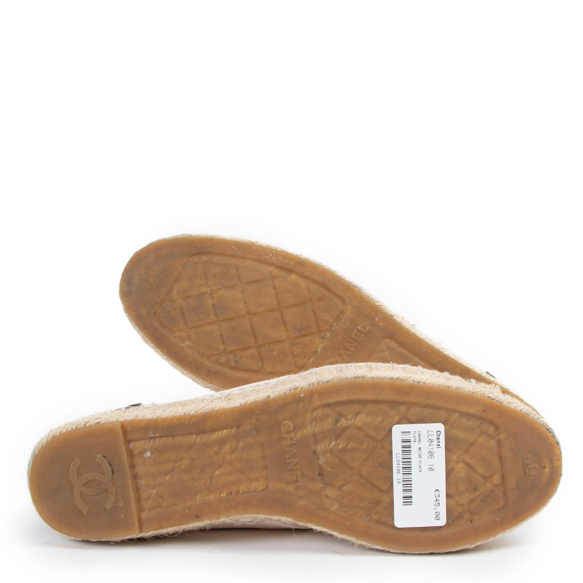 Chanel Light Pink/Black Canvas Cap Toe CC Espadrilles - Size 40 aan de beste prijs bij Labellov tweedehands