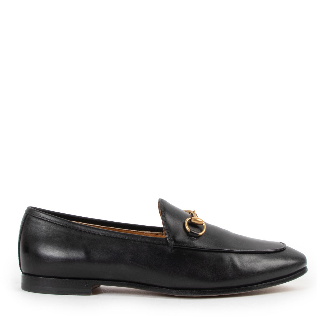 Shop now for your pre-loved, 100% authentic Gucci Black Betis Glamour Horsebit Loafers - Size 38.5 at Labellov.