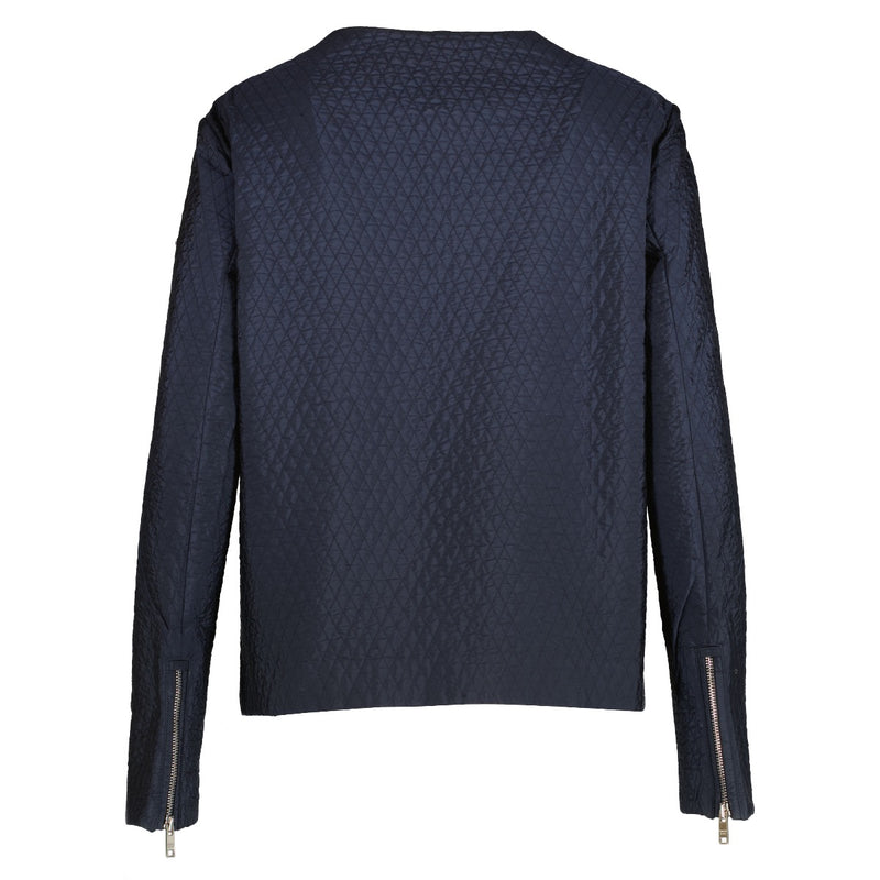 Shop safe online this 100% authentic second hand Prada Navy Blue Quilted Jacket - size IT44