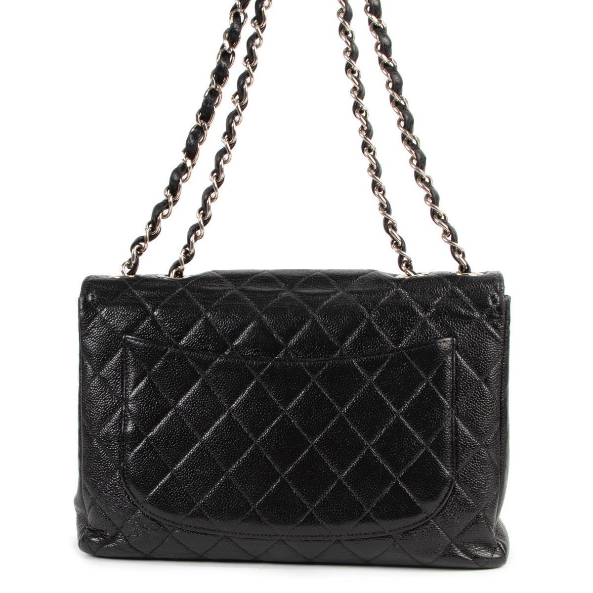 Shop safe online at Labellov in Antwerp this 100% authentic second hand Chanel Black Quilted Caviar Leather Shoulder Bag