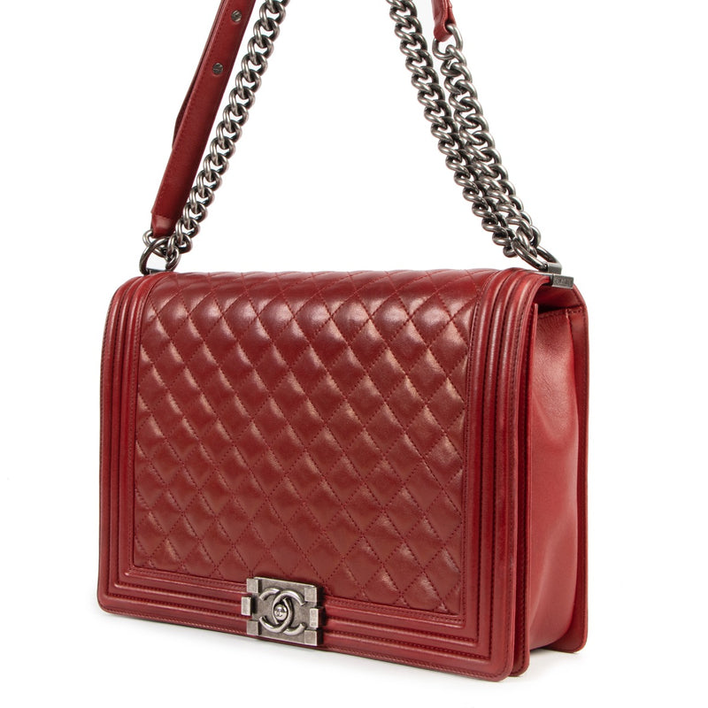 Chanel Burgundy Large Boy Chanel Bag