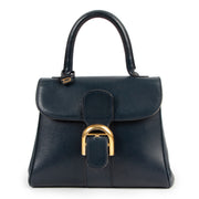 Buy an authentic second hand Delvaux Blue Boxcalf Brillant PM Top Handle in good pre-loved condition at Labellov.