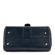 Buy an authentic second hand Delvaux Blue Boxcalf Brillant PM Top Handle in good pre-loved condition at Labellov.