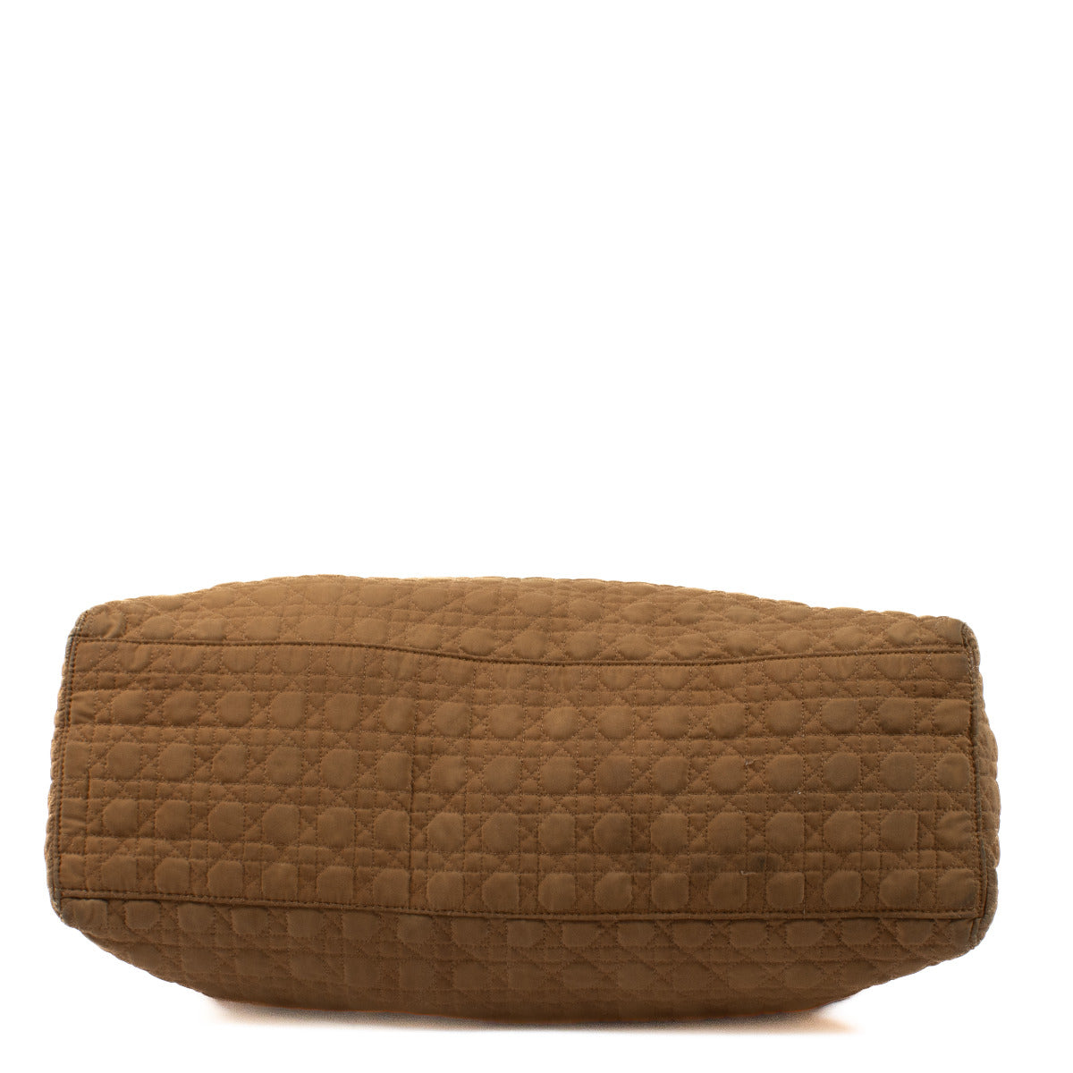 Christian Dior Lichtbruine Stoffen Cannage Schoudertas