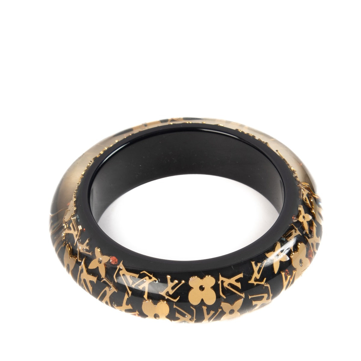 Louis Vuitton Black Inclusion Monogram Bangle Bracelet