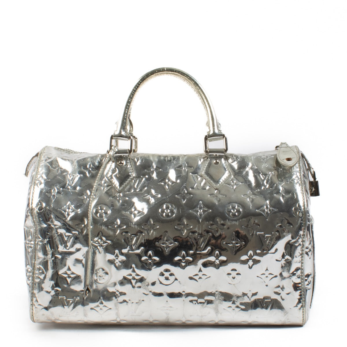Louis Vuitton Speedy 35 Silver Monogram Miroir Vinyl