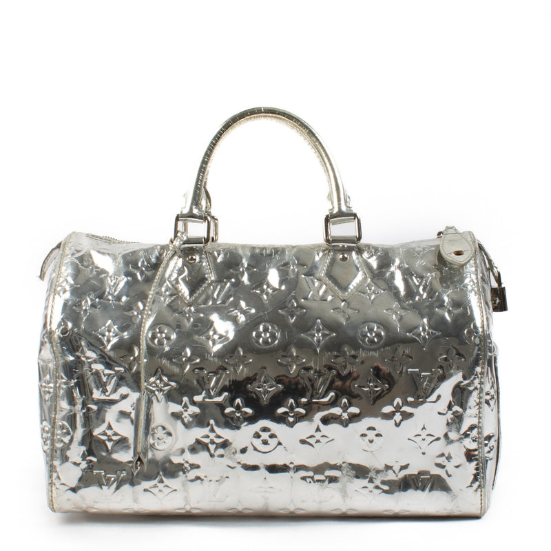 Louis Vuitton Speedy 35 Silver Monogram Miroir Vinyl