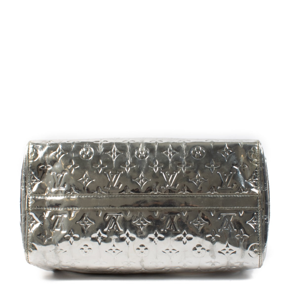 Louis Vuitton Silver Monogram Miroir Vinyl Speedy 35 Bag