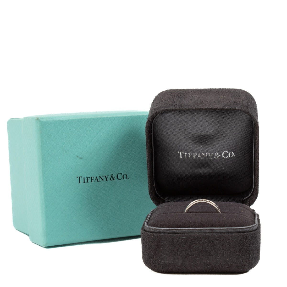 Tiffany & Co. 3 Diamonds/Platinum Band Ring