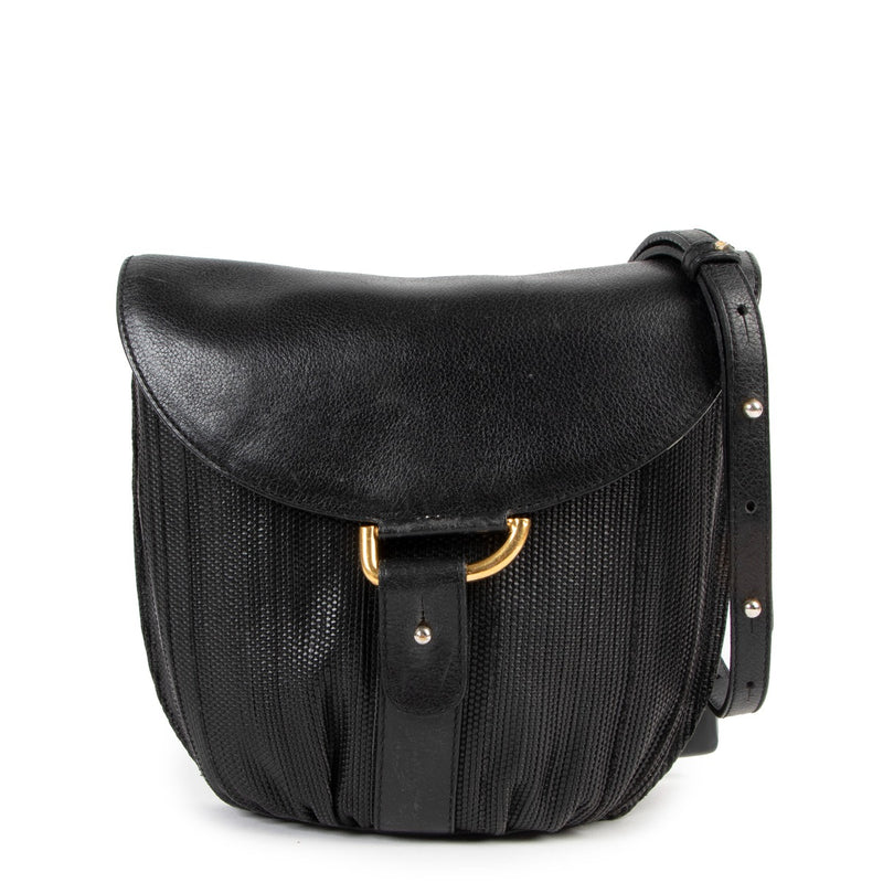 Shop safe online at Labellov in Antwerp this 100% authentic second hand Delvaux Black Toile De Cuir Listrac PM Crossbody